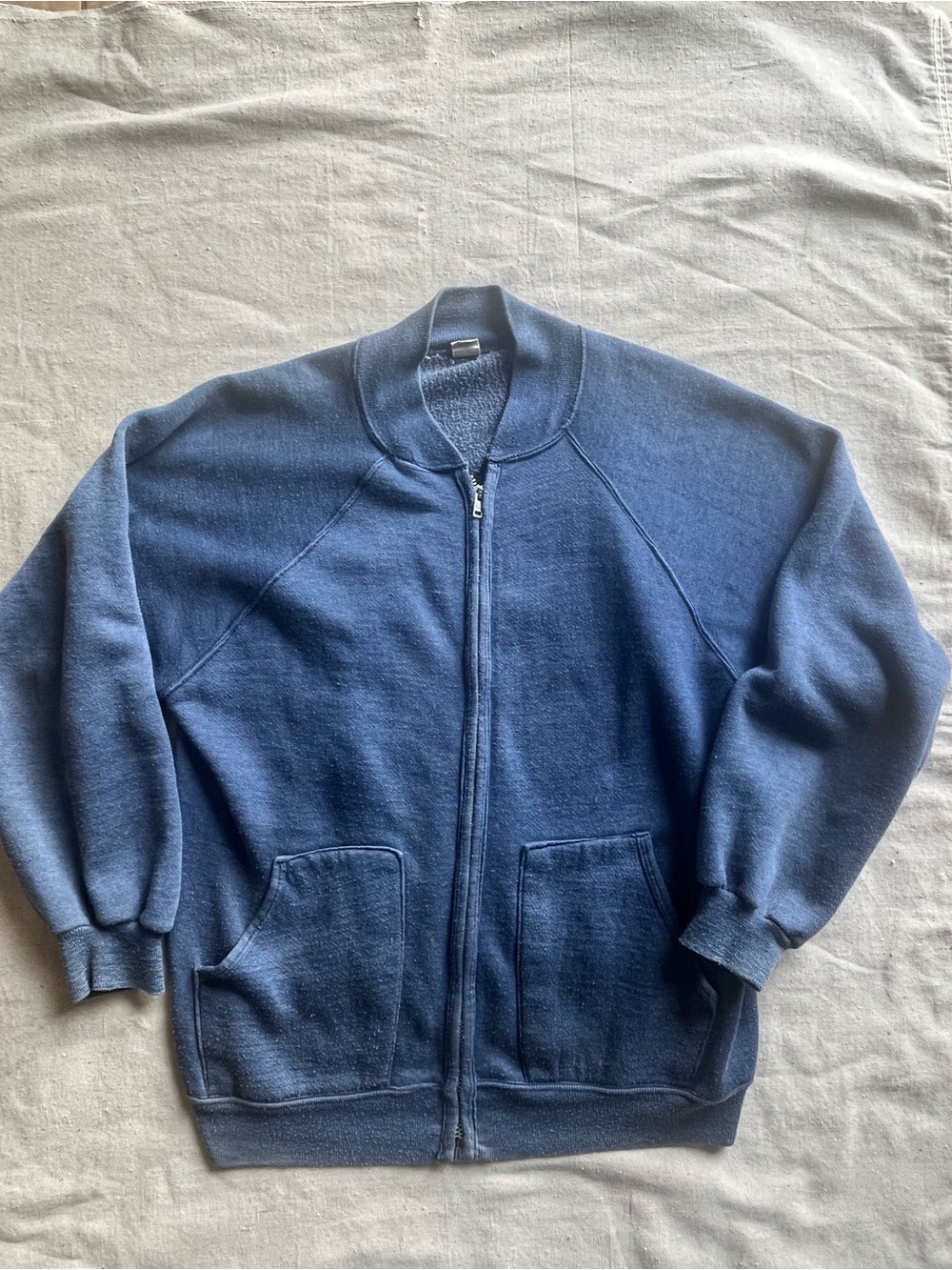 Vintage Indigo Sportswear Zip-Up Sweatshirt Jacket Medium 60s 70s